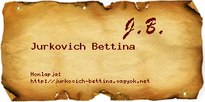 Jurkovich Bettina névjegykártya